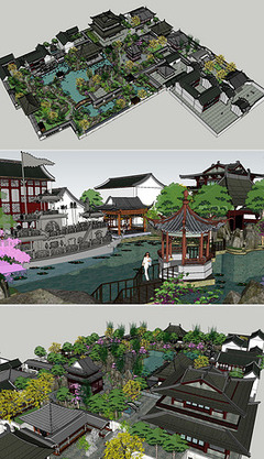 園林景觀模型圖片素材_原創園林景觀模型設計模板下載_nickgong