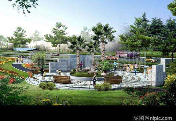 房地產(chǎn)園林設計效果圖psd素材圖片